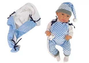 Lalka Bobas 46 cm Niebieska Smoczek Kocyk Gwiazdka - Lalki dla dziewczynek - miniaturka - grafika 3