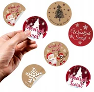 Akcesoria do pakowania - Naklejki Świąteczne Wesołych Świąt 110Szt Etykiety / - miniaturka - grafika 1