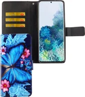 Etui i futerały do telefonów - Etui na telefon Samsung Galaxy S20 Plus z klapką i kieszenią na kartę niebieski motyl - miniaturka - grafika 1