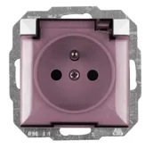 Gniazdka elektryczne - Abex Gniazdo z uziemieniem i klapką dymną opal/perła białe - miniaturka - grafika 1