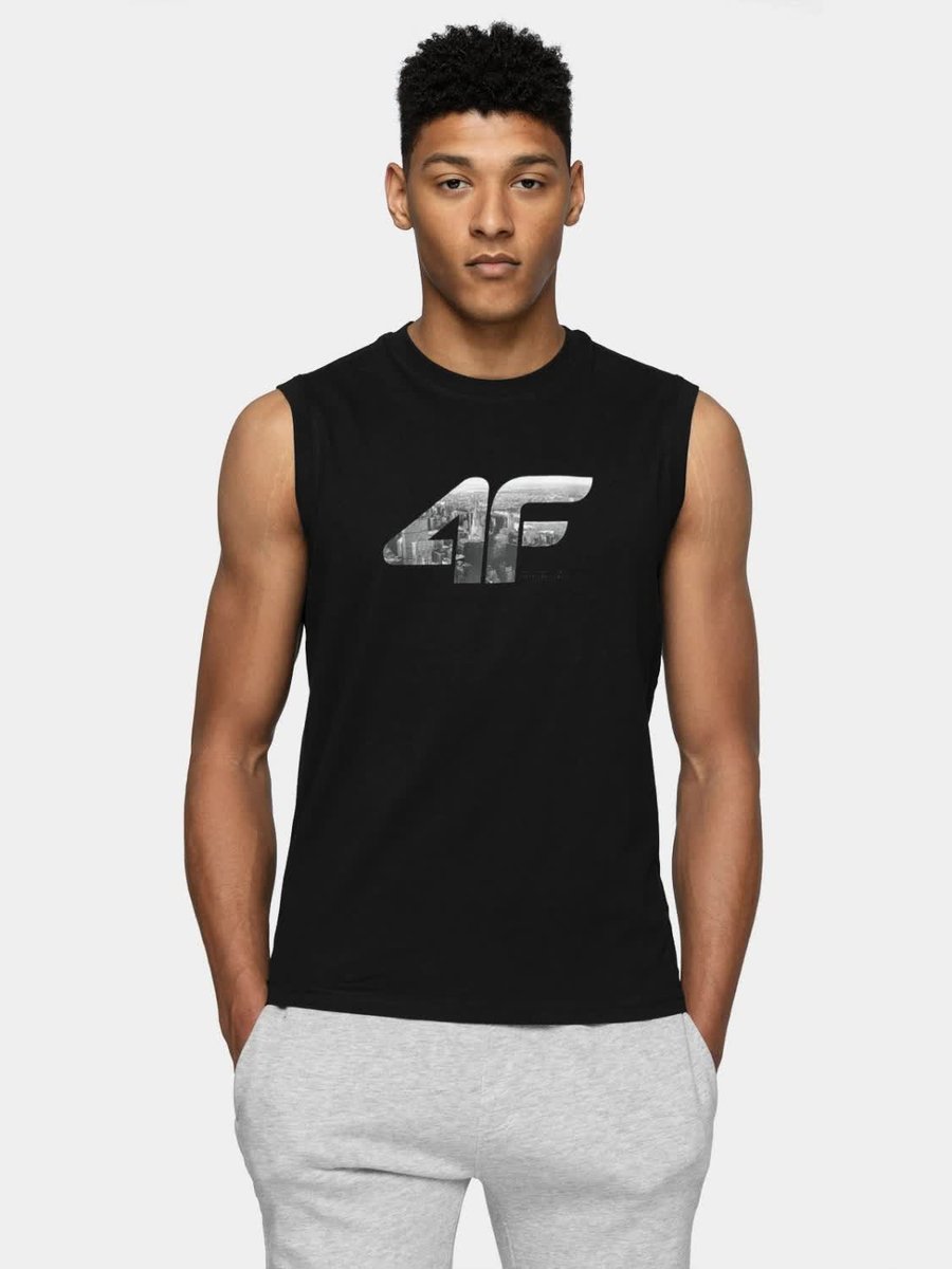 Koszulka Męska Bez Rękawów 4F 4Fwss25Tslem287-20S Czarny Roz. M