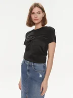 Koszulki i topy damskie - Sisley T-Shirt 3LRJL104Z Czarny Regular Fit - miniaturka - grafika 1