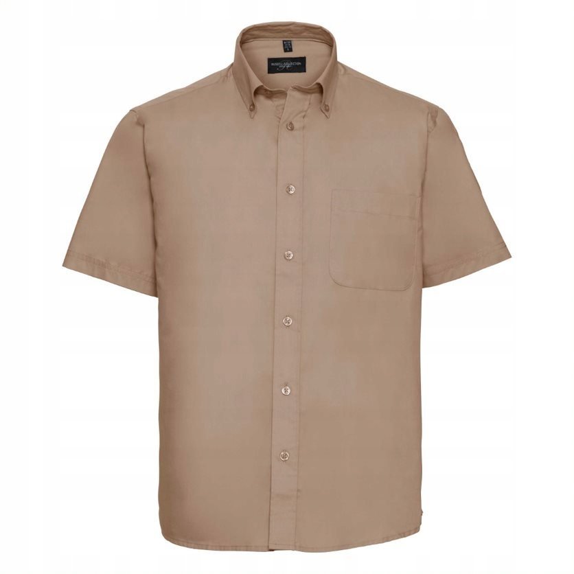 Koszula męska z krótkim rękawem letnia Khaki r. M
