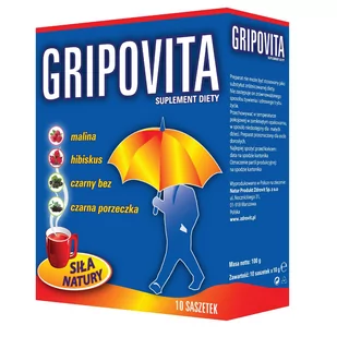 Gripovita, suplement diety dla dorosłych, 10 saszetek - Leki przeciwbólowe - miniaturka - grafika 1