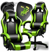 Fotele gamingowe - FOTEL GAMINGOWY OBROTOWY CZARNO-ZIELONY KANZA - miniaturka - grafika 1