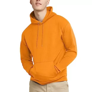 Hanes Bluza męska z kapturem EcoSmart, Pomarańczowy (pomarańczowy bezpieczeństwa), L - Bluzy męskie - miniaturka - grafika 1