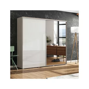 Szafa Przesuwna 100 A7 Skąpski Meble Craft Złoty, 215 Cm, Grafit Mat, Biały Połysk - Szafy - miniaturka - grafika 1