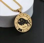 Wisiorki - Naszyjnik wisiorek Byk Taurus znak zodiaku prezent - miniaturka - grafika 1