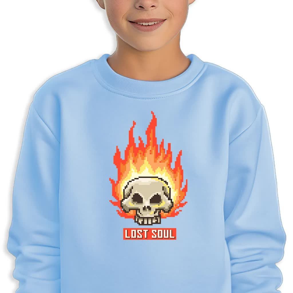 Bluza Dziecięca Niebieska Lost Soul Wysoka Jakość Mix Wzorów -128 Cm (7-8)