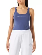 Kamizelki damskie - Emporio Armani Damska kamizelka bawełniana Basic Cotton Tank Fashion Vest, Denim, S - miniaturka - grafika 1