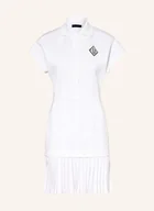 Sukienki - Lacoste Sukienka Polo Laura Z Mieszanki Materiałów Z Plisami weiss - LACOSTE - miniaturka - grafika 1