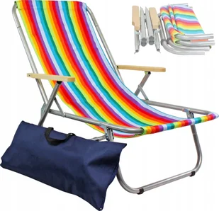 E-sezon Leżak plażowy składany do torby, 150 kg, TE - Leżaki ogrodowe - miniaturka - grafika 1