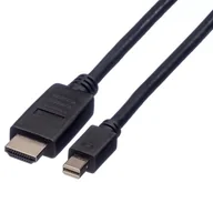 Adaptery i przejściówki - ROLINE 11.04.5790 adapter kablowy 1 m Mini DisplayPort Czarny 11.04.5790 - miniaturka - grafika 1