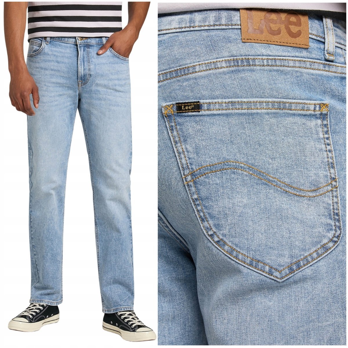 Lee WEST RELAXED Mid Acid DżINS luźne proste spodnie jeansowe W32 L34