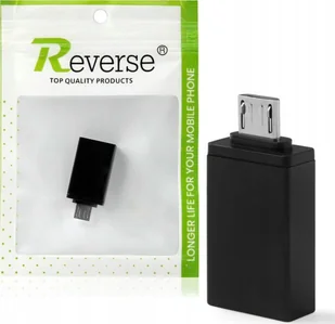Revers Adapter Przejściówka Złącze USB-A do Micro USB Czarny Transmisja Danych - Adaptery i przejściówki - miniaturka - grafika 1
