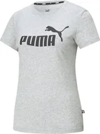 Koszulki i topy damskie - Puma Koszulka damska PUMA ESS LOGO TEE LIGHT GRAY HEATHER S - miniaturka - grafika 1
