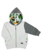 Bluzy dla chłopców - Chłopięca bluza z kapturem szara Nicol,r.68 - miniaturka - grafika 1