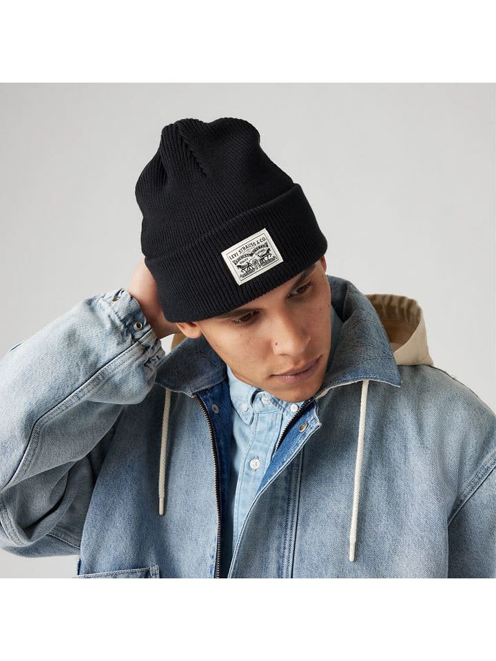 Levi's Czapka beanie w kolorze czarnym