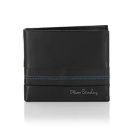 Portfele - Mały skórzany portfel męski z przeszyciami Pierre Cardin TILAK97 8824 - niebieski - miniaturka - grafika 1