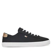 Trampki damskie - Tenisówki Tommy Hilfiger Vulc Canvas Lace Up Sneaker FW0FW08647 Czarny - miniaturka - grafika 1