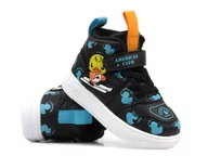 Buty dla chłopców - Sportowe buty dziecięce ocieplone polarem- AMERICAN CLUB BD 27/22, czarne - miniaturka - grafika 1