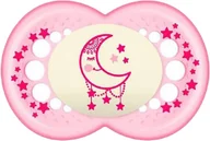 Smoczki uspokajające - Smoczka dla dzieci Mam Baby Dummy Original Night 6+ Silicone Pink - miniaturka - grafika 1