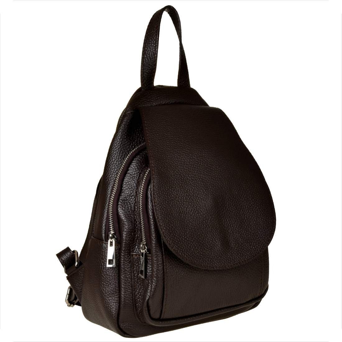 Plecak ze skóry naturalnej włoski brąz czekolada Borse in Pelle