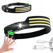 Latarki - Latarka Czołowa 90 Led Na Głowę Akumulatorowa Silikonowa Z Czujnikiem Ruchu - miniaturka - grafika 1