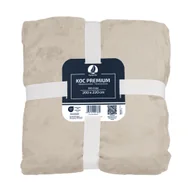 Koce - Koc polarowy 200x220 beżowy, ciepły, miękki DLA ALERGIKÓW - miniaturka - grafika 1