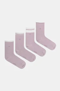 Calvin Klein skarpetki 4-pack damskie kolor fioletowy 701229442 - Skarpetki damskie - miniaturka - grafika 1