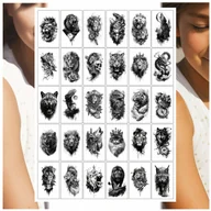 Zabawki kreatywne - TATUAŻE ZMYWALNE DLA DZIECI ZWIRZĘTA LEW TYGRYS SMOK WILK MIX 30 WZORÓW - miniaturka - grafika 1