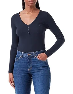 Lee Damska koszulka Ls Henley, Unionall Blk, XS - Koszulki i topy damskie - miniaturka - grafika 1