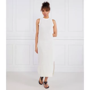 Sukienki - Tommy Hilfiger Sukienka LINEN BLEND TANK MIDI DRESS | z dodatkiem lnu | z dodatkiem lnu - grafika 1