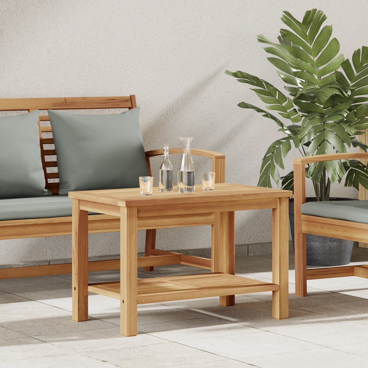 Stolik kawowy Brązowy 70 x 40 x 45 cm Lite drewno
