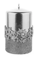 Świece - Art Pol Pol Pl Srebrny Świeca Ice Star Walec Średni 142975 - miniaturka - grafika 1