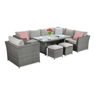 Narożnik technorattan MONIZ DINING PLUS Dark Grey - Meble ogrodowe Narożnik technorattan MONIZ DINING PLUS Dark Grey - Meble ogrodowe - miniaturka - grafika 1