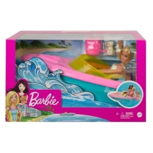 Barbie lalka + motorówka - Mattel - Lalki dla dziewczynek - miniaturka - grafika 1
