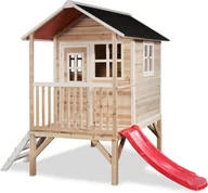 Place zabaw - Exit Domek drewniany dla dzieci ze zjeżdżalnią Loft 300 - miniaturka - grafika 1