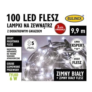 Lampki zewnętrzne flesz LED 100 sztuk białe zimne BULINEX - Oświetlenie świąteczne - miniaturka - grafika 1
