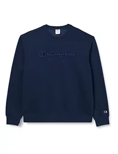 Bluzy męskie - Champion Męska bluza Rochester 1919 z logo Fleece Crewneck Sweatshirt (Eco-Future), granatowa, L, granatowy (Eco-future), L - grafika 1