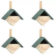 Karmniki dla ptaków - vidaXL Domki dla ptaków, 4 szt., 24x16x30 cm, drewno jodłowe vidaXL - miniaturka - grafika 1