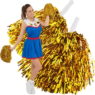 POMPON METALICZNY CZIRLIDERKA POMPONY CHEERLEADERKI CZIRLIDERKI DO TAŃCA TANECZNE - Prace ręczne dla dzieci - miniaturka - grafika 1
