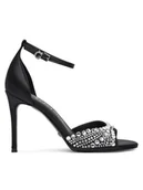 Sandały damskie - Guess Sandały FLPKBB SAT03 Czarny - miniaturka - grafika 1