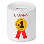 Skarbonki - SKARBONKA DLA BARMANA BARMAN NA MEDAL #1 PREZENT z Nadrukiem ze Zdjęciem - miniaturka - grafika 1