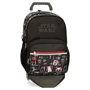 Plecaki szkolne i tornistry - Star Wars Space Mission plecak szkolny, podwójny, kieszeń na kółkach, czarny, 32 x 45 x 15 cm, poliester, 21,6 l - grafika 1