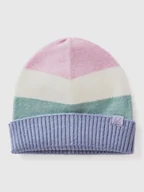 Czapki damskie - Benetton Czapka w kolorze jasnoróżowo-turkusowo-fioletowym - miniaturka - grafika 1