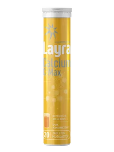 Layra Calcium C-Max tabletki musujące, 20 sztuk - Witaminy i minerały - miniaturka - grafika 1