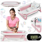 Wanienki dla dzieci - WANIENKA DZIECIĘCA Z TERMOMETREM HARMONY RÓŻOWA + PODUSZKI SŁONIKI - miniaturka - grafika 1