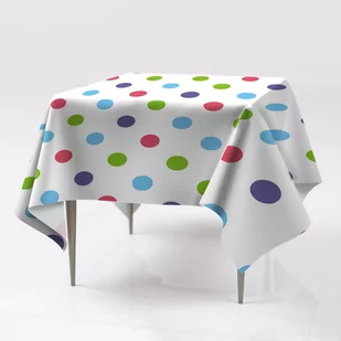 Różne kolory obrus 150x150 Kolorowe kropki wzory, Fabricsy - Obrusy i serwetki - miniaturka - grafika 1
