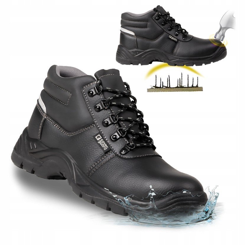 BUTY ROBOCZE MĘSKIE TRZEWIKI ROBOCZE OCHRONNE S3 WODOODPORNE LEKKIE SKÓRA